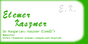 elemer kaszner business card